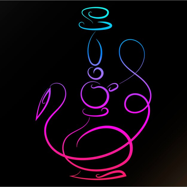 Diseño abstracto de silueta de cachimba de colores para relajarse