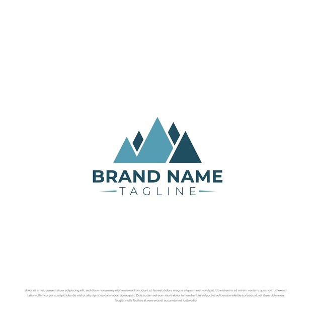 diseño abstracto y simple del logotipo de la montaña