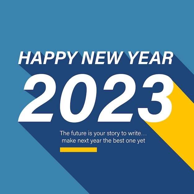 Diseño abstracto de tarjeta de saludos minimalista feliz año nuevo 2023