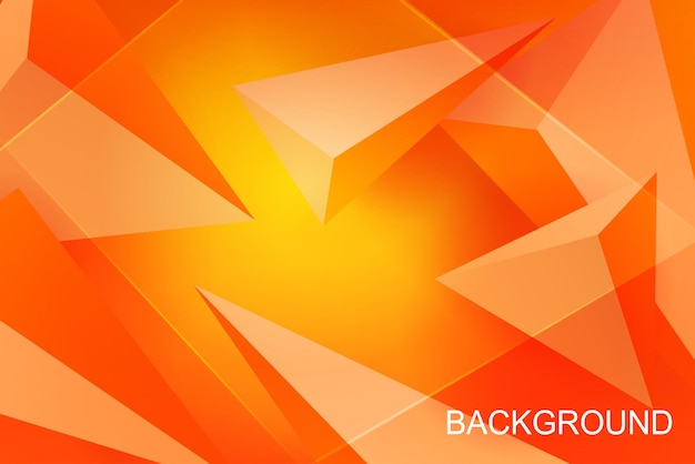 Diseño abstracto con triángulos degradados amarillo y naranja efecto 3d