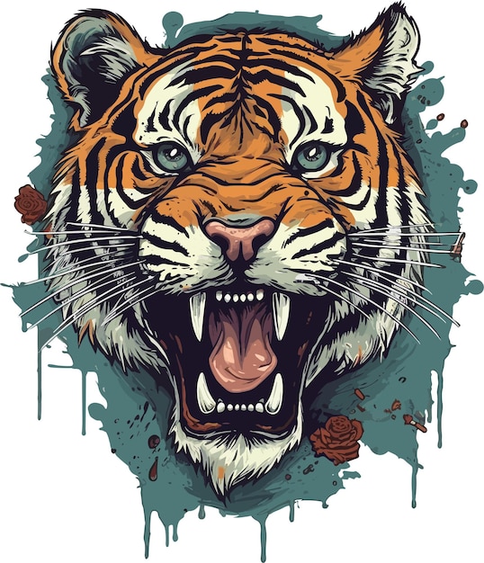 diseño abstracto del vector del ejemplo de la cara del tigre