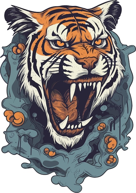 diseño abstracto del vector del ejemplo de la cara del tigre