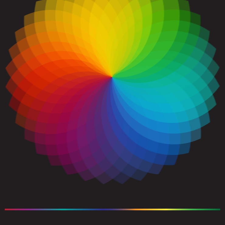 Vector diseño abstracto vectorial de flores de arco iris de color cromático
