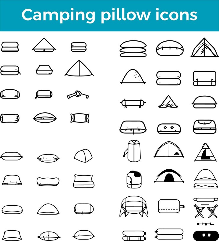 Vector diseño de accesorios para dormir al aire libre