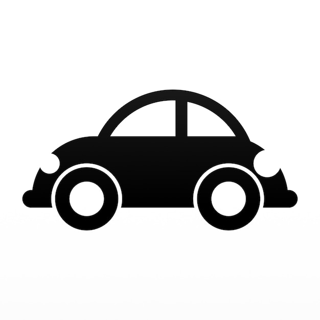Diseño de activos del elemento de icono de silueta plana del automóvil