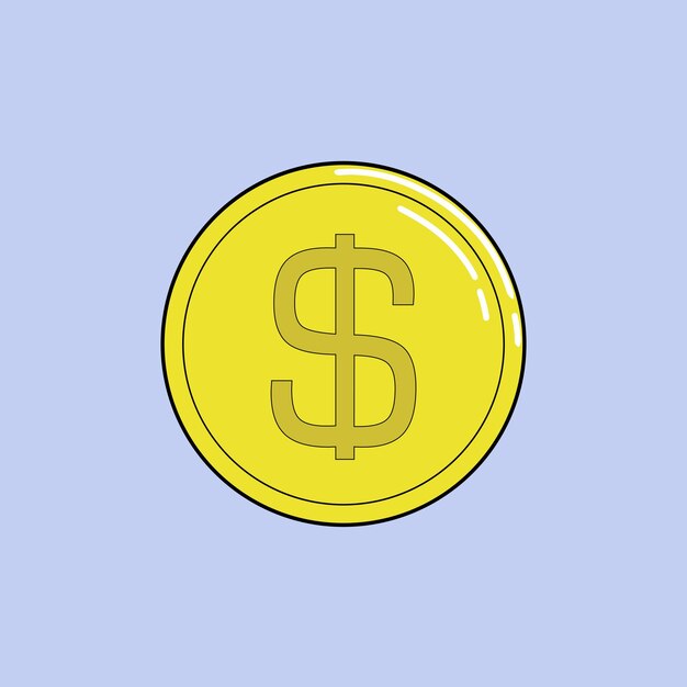 diseño de activos de ilustración de monedas de oro