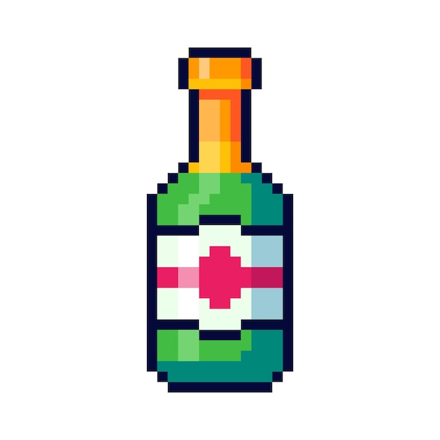 Diseño de activos del juego de botellas de vino de pixel art