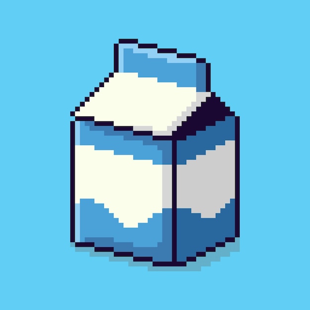 Diseño de activos del juego de la caja de arte de píxeles de leche