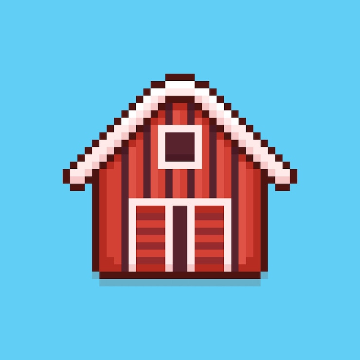 Vector diseño de activos de juego de granjas de pixel art