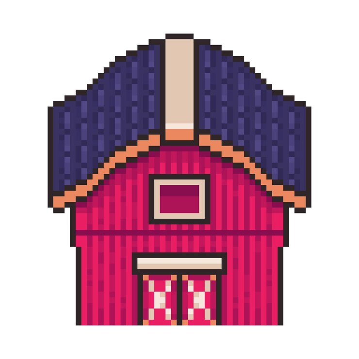 Vector diseño de activos de juego de granjas de pixel art
