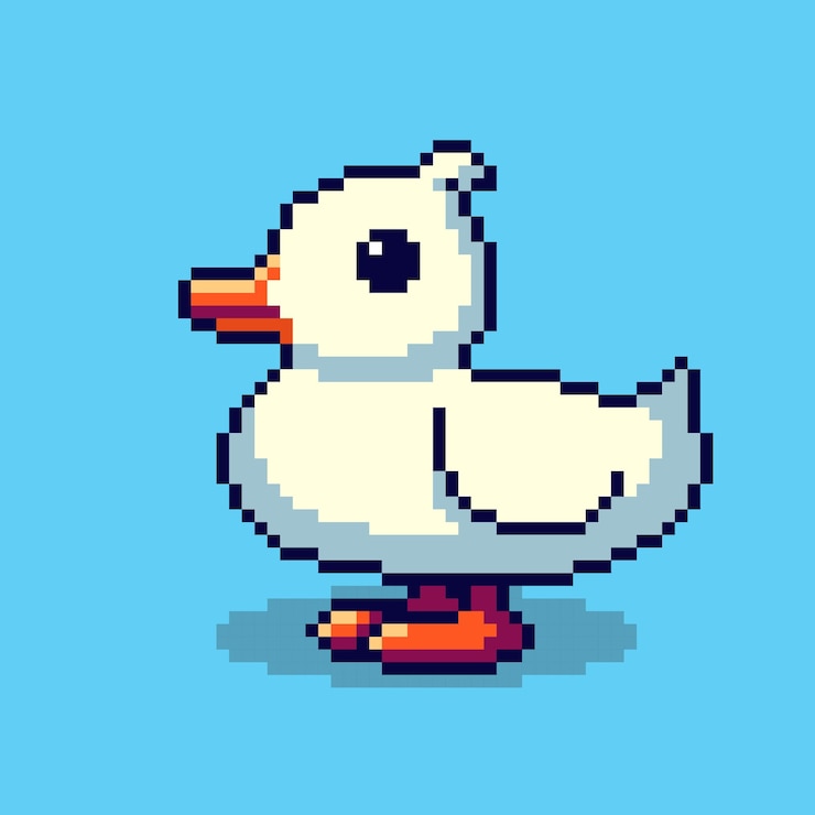 Vector diseño de activos de juegos de arte de picseles para patos