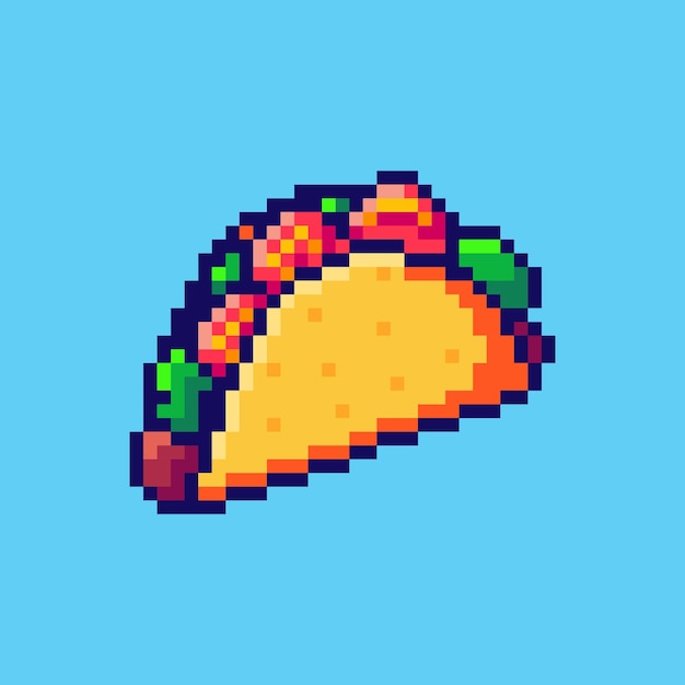 Diseño de activos de juegos de pixel art taco