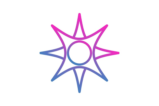 Diseño del adhesivo de la estrella púrpura de la fortuna