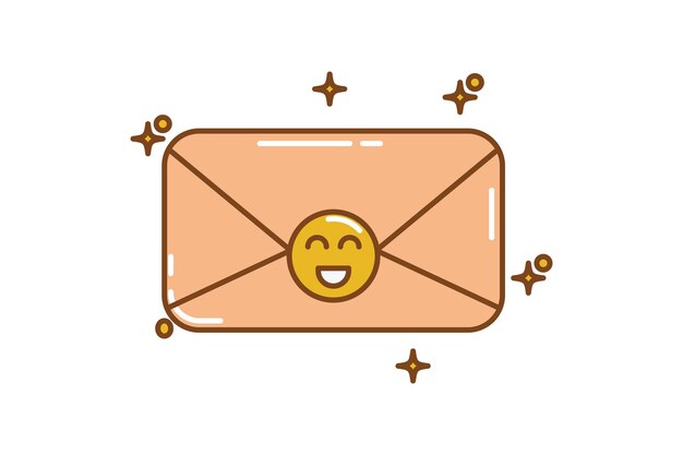 Diseño de adhesivo plano retro del sobre