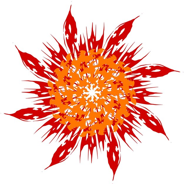diseño de adorno de bola de fuego circular