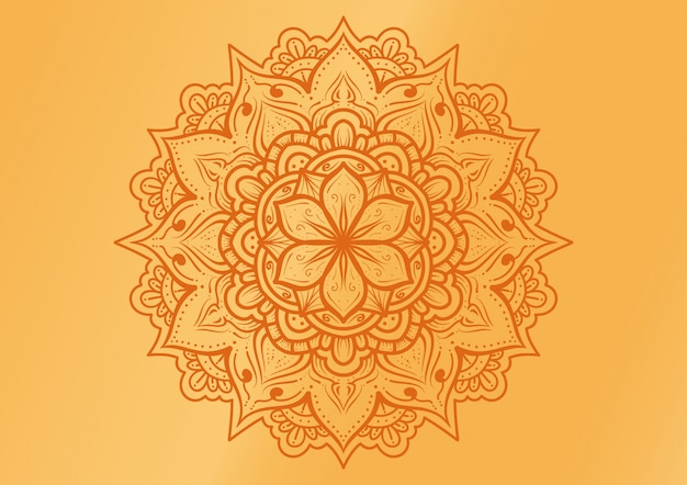 Vector el diseño de un adorno de mandala de lujo con un motivo simple