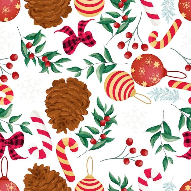 Diseño de adorno de Navidad de patrones sin fisuras
