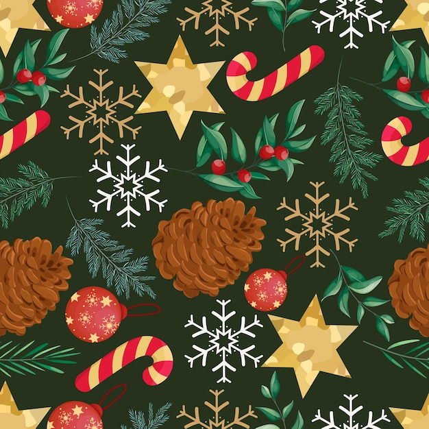 Diseño de adorno de Navidad de patrones sin fisuras