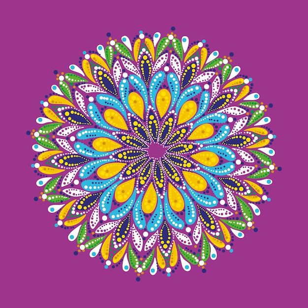 Diseño de adorno redondo, mandala étnico. Ilustración vectorial Ilustración de dibujo de vector de patrón popular redondo