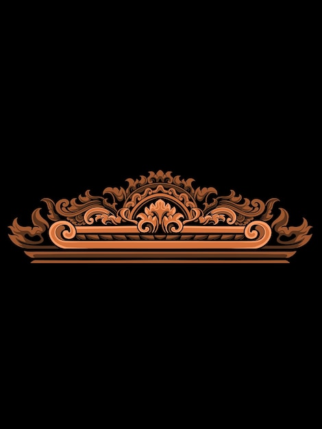 diseño de adorno tallado clásico de lujo vector color editable