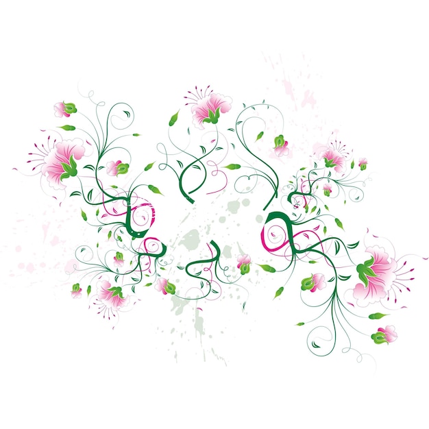 Diseño de adorno de vector floral completamente editable 16