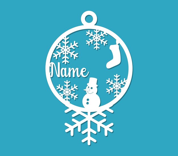 El diseño de adornos de Navidad cortados con láser svg