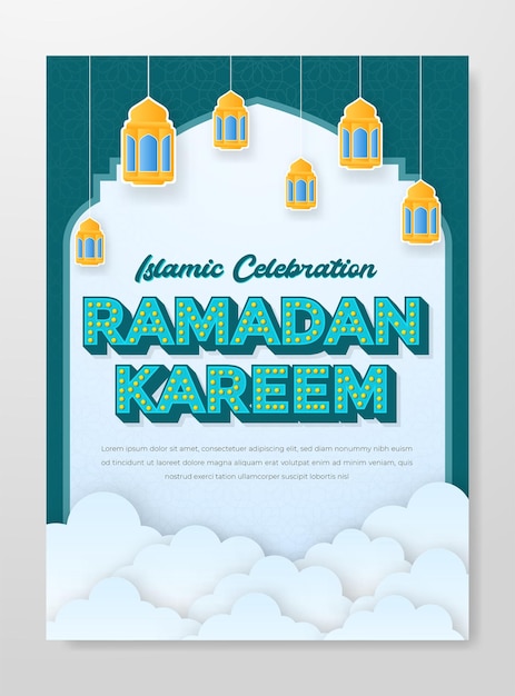 Diseño de afiches islámicos ramadan kareem con estilo árabe y fondo árabe, eid mubarak