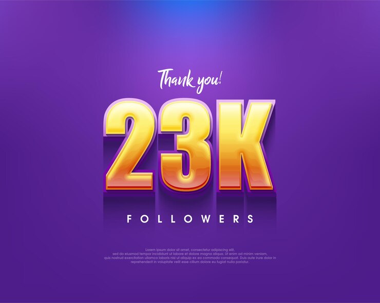 Vector diseño de agradecimiento simple y limpio para 23k seguidores
