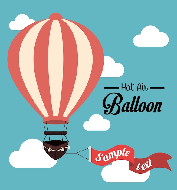 Diseño de Airballoon sobre cloudscape backgroundvector ilustración