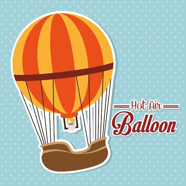 Diseño de airballoon sobre ilustración de backgroundvector azul