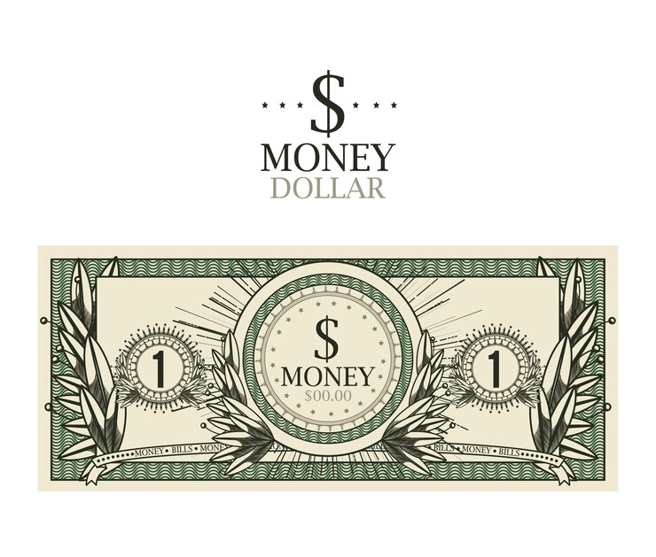 Vector diseño aislado billete de dólar