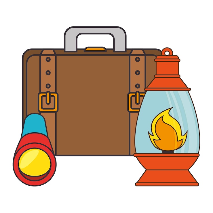 Vector diseño aislado del ejemplo del vector del icono de la linterna que acampa