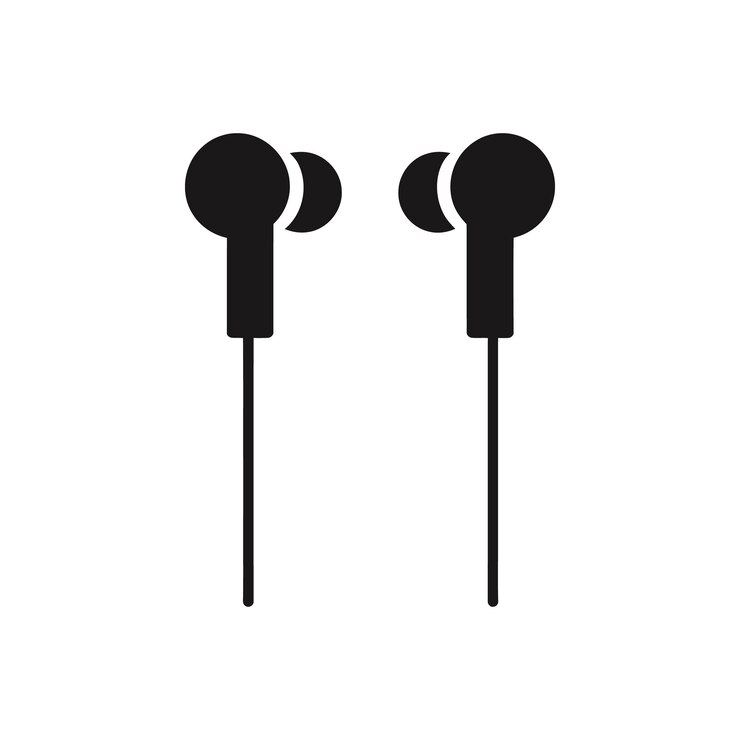 Vector diseño aislado de gráficos vectoriales de auriculares