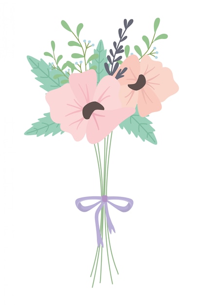 Diseño aislado de ramo de flores