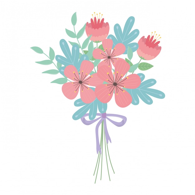 Diseño aislado de ramo de flores