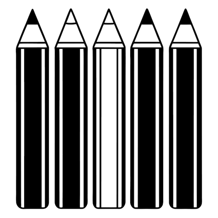Vector diseño aislado vectorial de conjunto de lápices sobre un fondo blanco