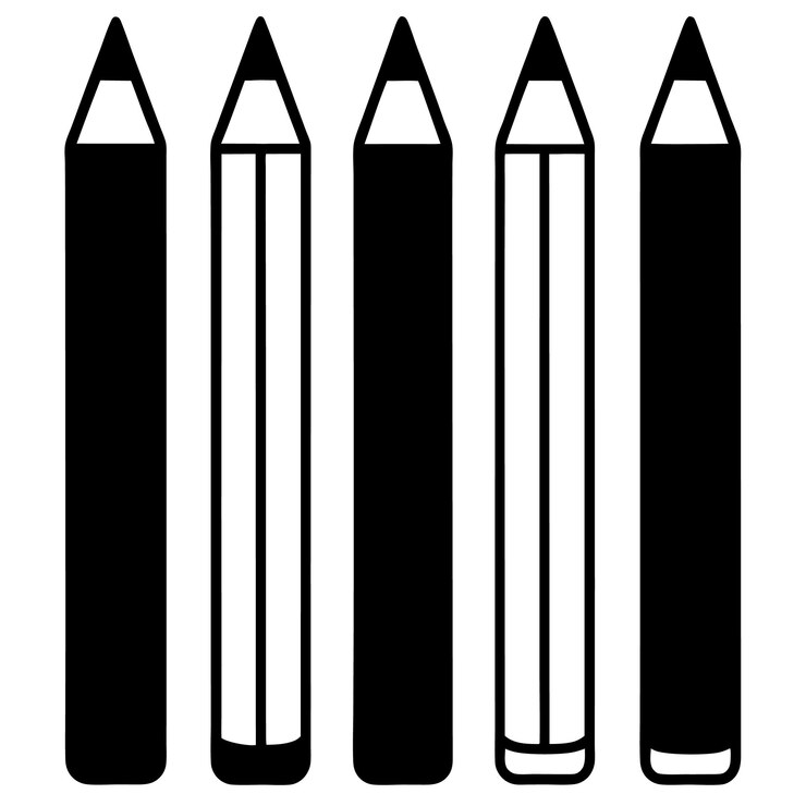 Vector diseño aislado vectorial de conjunto de lápices sobre un fondo blanco