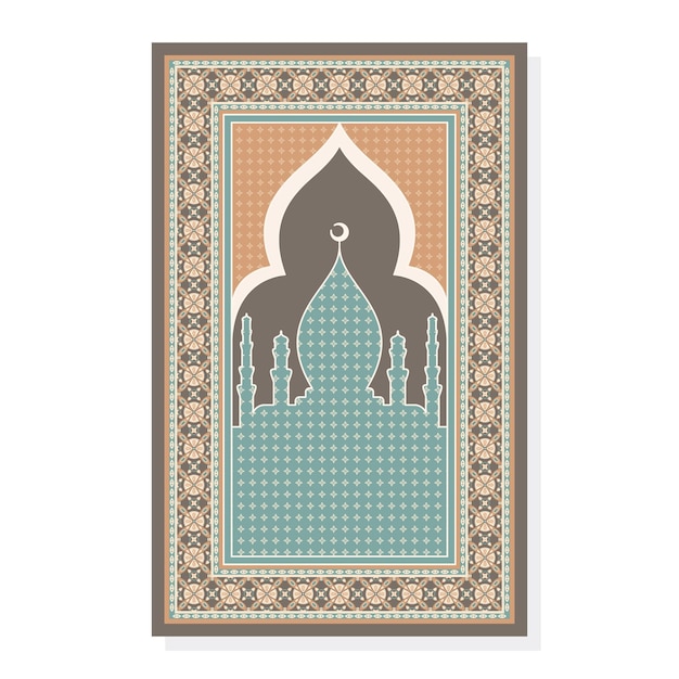 diseño de alfombra musulmana sajadah