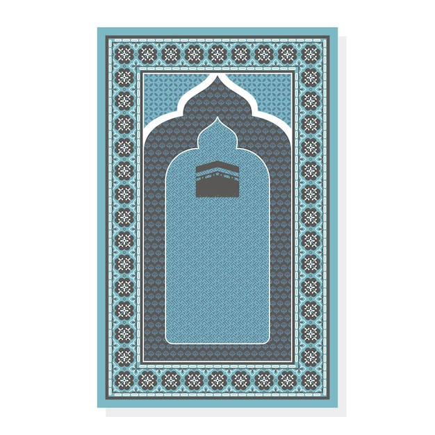 Vector diseño de alfombra musulmana sajadah