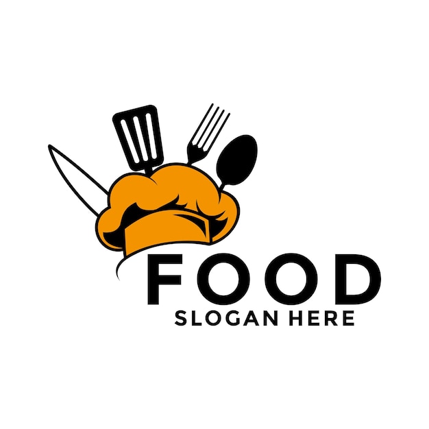 Diseño de alimentos Estampa vectorial de logotipo de cafetería y cocina de restaurantes de cocina