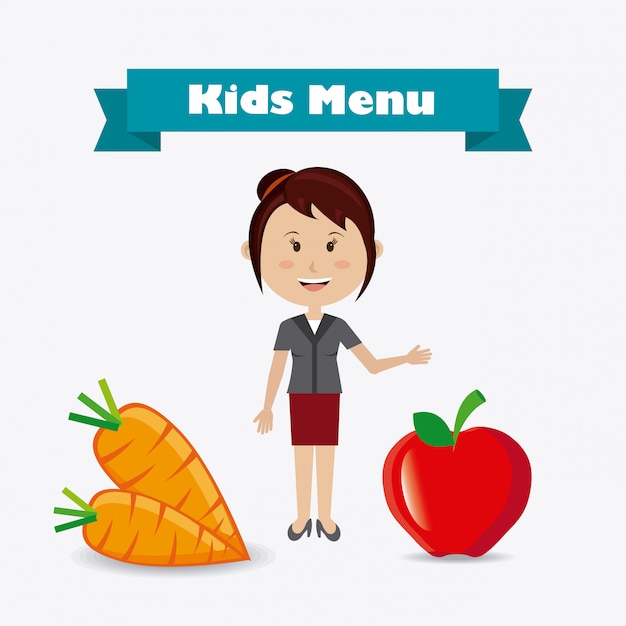 Vector diseño de alimentos para niños.