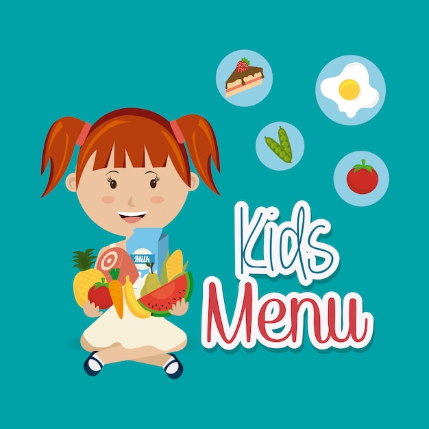 Vector diseño de alimentos para niños.