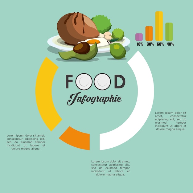 Vector diseño de alimentos sanos y orgánicos.