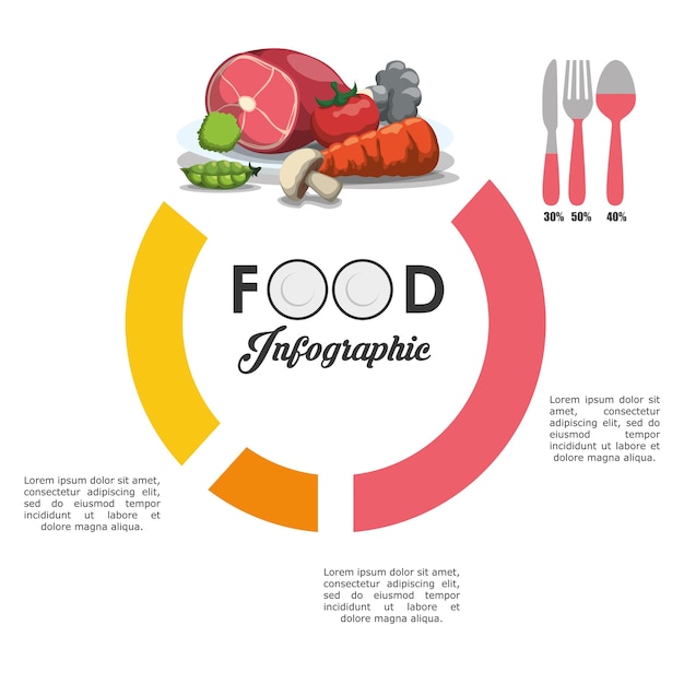 Vector diseño de alimentos sanos y orgánicos.