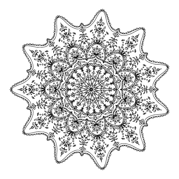 Diseño de alma mandala con fondo de vector abstracto blanco y negro de encaje abstracto