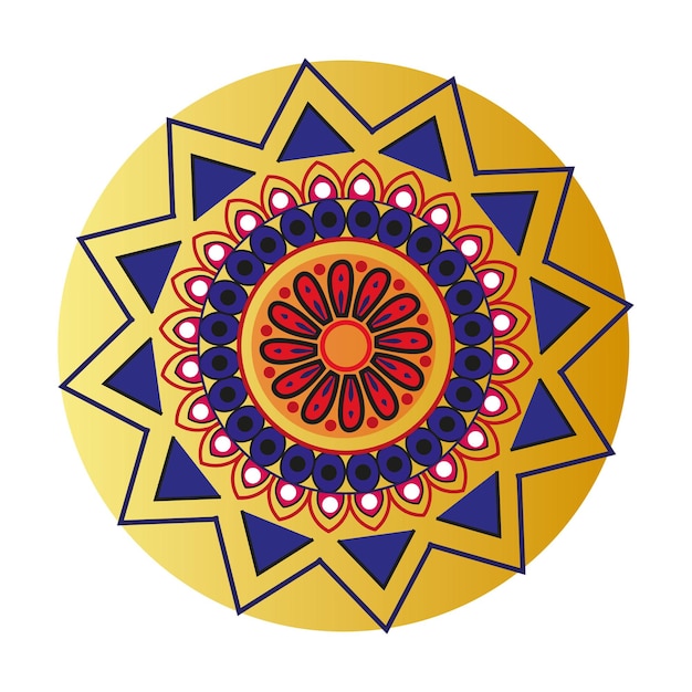 un diseño amarillo y azul con un diseño que dice el sol