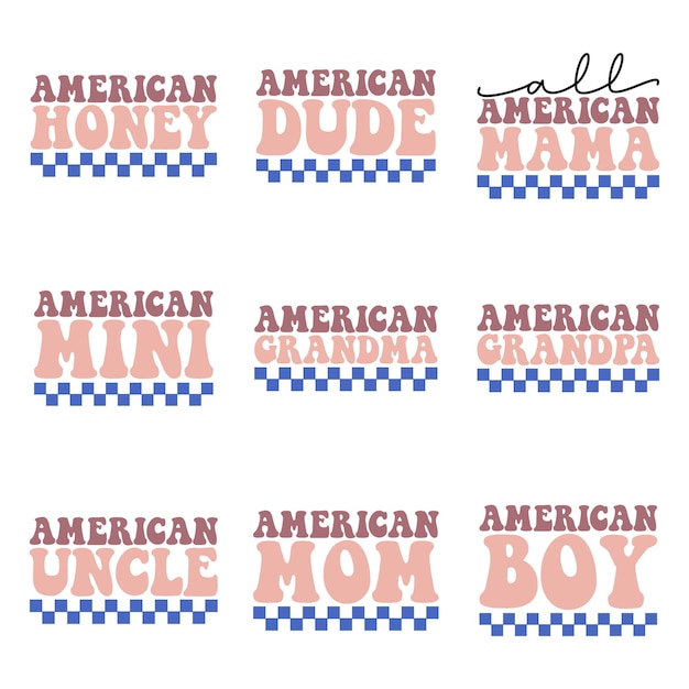 Diseño americano retro svg y descarga digital