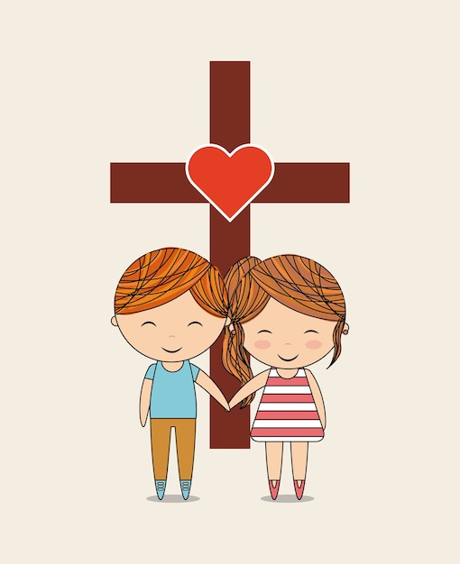 Vector diseño de amor católico