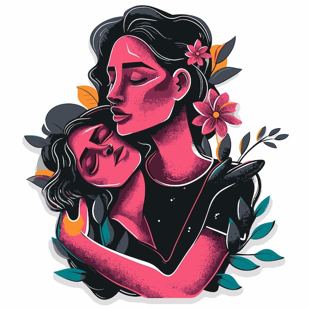 Vector diseño de amor con una pareja enamorándose de la ilustración de banner del día de san valentín