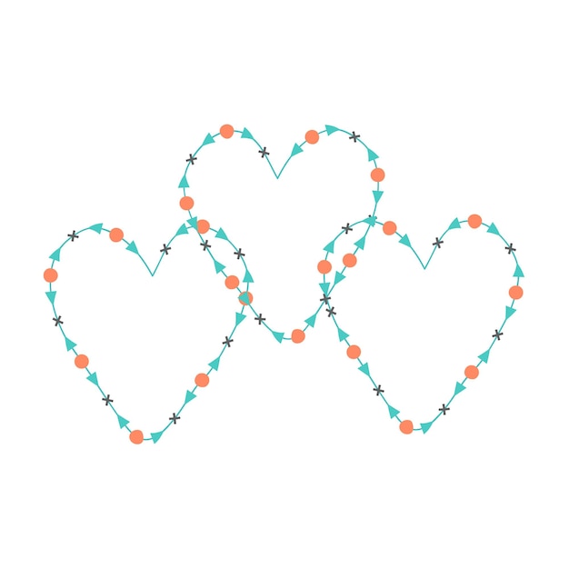 Diseño de amor de símbolo de San Valentín, forma de amor decorativa, símbolo de corazón de amor de lujo